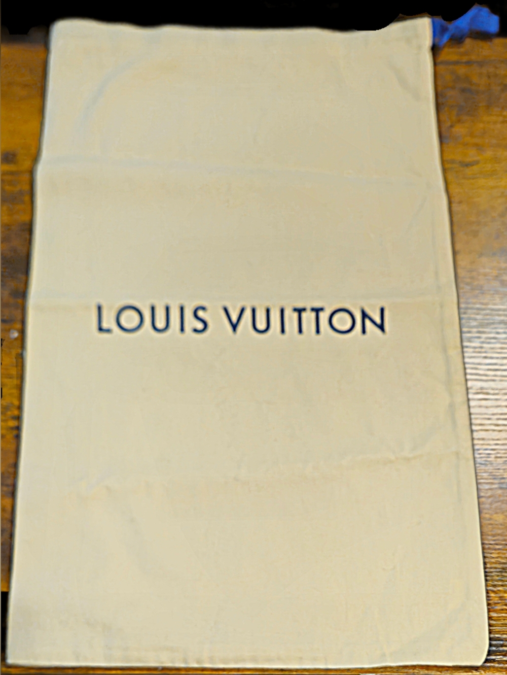 NEW Louis Vuitton Cream Dust Bag Blue Drawstring Speedy 25 30 PM Handbag Storage - Picture 2 of 7